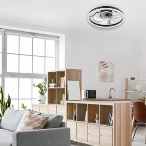 LED mennyezeti lámpa ventilátorral APOLLO LED/38W/230V fekete + DO