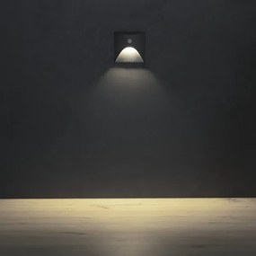 Kanlux 39143 - LED lépcsővilágító lámpatest érzékelővel EXIN 2,5W/230V 4000K IP65 antracit, négyzetes