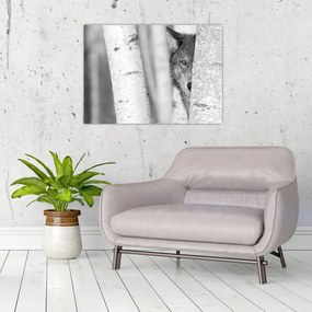 Üveg kép - Farkas az erdőben (70x50 cm)