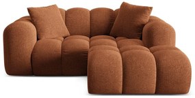 Terrakotta színű zsenília sarokkanapé (jobb oldali-heverő résszel) Treno – Cosmopolitan Design