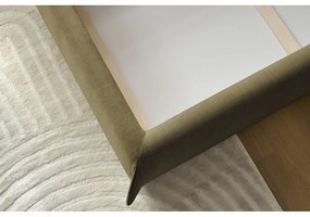 Sötétzöld kárpitozott franciaágy tárolóhellyel, ágyráccsal 160x200 cm Clothilde – Bobochic Paris