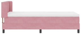 Boxspring Ágy Matrac nélkül Rózsaszín 90x200 cm Bársony