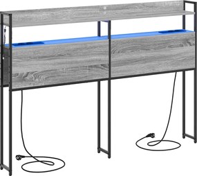 vidaXL Tároló fejtámla polcokkal Szürke sonoma 150 cm Faanyag