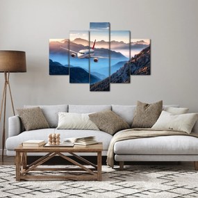Kép - Repülőgép a hegycsúcsok felett (150x105 cm)