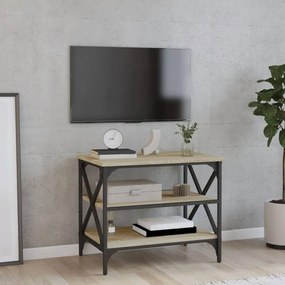 Sonoma-tölgyszínű szerelt fa tv-szekrény 60x40x50 cm