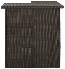 8 részes barna polyrattan kerti bárszett párnával