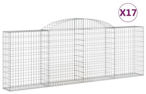 17 db íves horganyzott vas gabion kosár 300 x 30 x 100/120 cm