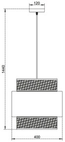 Lámpa Fali lámpatest ABRA, 6168, AC220-240V, 50/60Hz, 1*E27, max.40W, IP20, átmérő 40 cm, krém