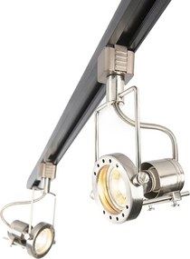 Okos 1 fázisú fekete sínrendszer acéllal, 3 WiFi GU10-zel - Iconic Suplux