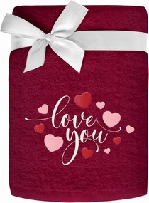 Puha Kéztörlő Hímzéssel 50x90 Love Szeretlek Valentin Nap