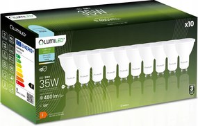 10x Led izzó GU10 5W 6500K Hideg Fehér 120° Nagy Teljesítményű Prémium CCD