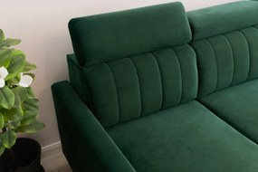 Vario sarokkanapé ágyfunkcióval univerzális jobb/bal oldali - zöld bársony Bluvel 78