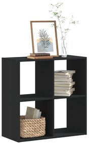 fekete szerelt fa könyvespolc 68,5 x 32 x 68,5 cm