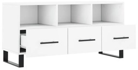fehér szerelt fa TV-szekrény 102 x 36 x 50 cm