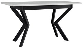 Asztal Victorville 328Fehér, Fekete, 79x80x140cm, Hosszabbíthatóság, Laminált forgácslap, Fém