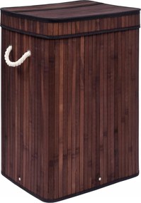 Bambusz szennyestartó kosár fedéllel Soren 80L wenge