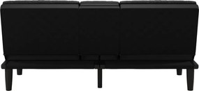 Fekete bőrutánzat kinyitható kanapé 191 cm Maine – Støraa