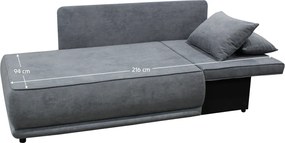 Kihúzható kanapé, szürke, jobbos, LIAMI