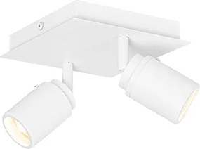 Okos fürdőszobai spotlámpa fehér négyzet alakú 2-lámpás IP44 2 Wifi GU10 50mm-es izzóval - Ducha