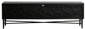Fekete újrahasznosított fa TV-állvány 160x50 cm Bequest – BePureHome