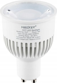 Led izzó GU10 MiBoxer FUT107 6W Dual White (cct 2700-6500K, WiFI 2,4GHz)