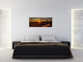 Kép - A nap vége az arizonai sivatagban (120x50 cm)