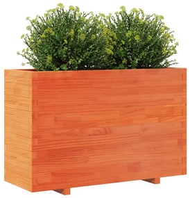 viaszbarna tömör fenyőfa kerti virágláda 110x40x72,5 cm