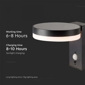 LED kültéri napelemes fali lámpa szenzorral LED/5,5W/3,7V 3000K IP54