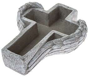 Tiszteletteljes dekoráció Beton virágcserépKereszt, 21,5 x 6,5 x 17,5 cm