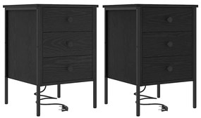 Éjjeli Szekrények 2 pcs Musta tammi 42 x 41 x 61 cm Faanyag