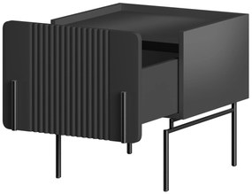 Malmi éjjeliszekrény fiókkal 45 cm - fekete matt / fekete lábak