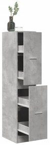 betonszürke szerelt fa patikaszekrény 30 x 41 x 144,5 cm