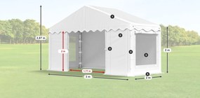 Party sátor 3x2x2m Comfort PE 240g szúnyoghálóval Summer