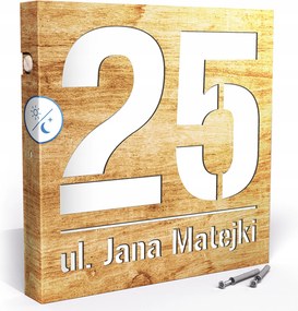 Megvilágított Házszám Led Címtábla 30X30 cm Szürkület Érzékelő