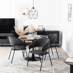Étkezőgarnitúra 4 db. Fekete Tinka székkel. Asztal: LINO 100 cm