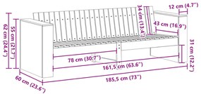 Kerti Kanapé 3 Személyes Természetes Tömör Fenyő Közepes Tartós