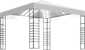 vidaXL fehér kerti pavilon LED fényfüzérrel 3 x 3 m