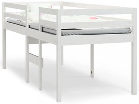 fehér tömör fenyőfa magasított ágy 90x200 cm