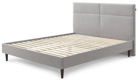 VilĂĄgosszĂŒrke kĂĄrpitozott franciaĂĄgy ĂĄgyrĂĄccsal 180x200 cm Elyna â Bobochic Paris