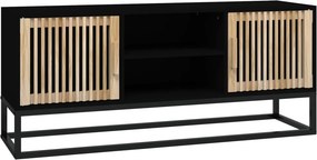 vidaXL fekete szerelt fa és vas TV-szekrény 105 x 30 x 45 cm