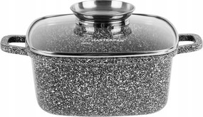 Négyzet alakú gránit fazék fedővel 20cm, 2,8L, Indukciós/Gáz