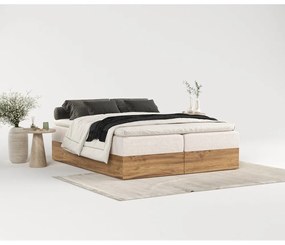 Bézs-natúr színű ágyneműtartós boxspring ágy 180x200 cm Faro – Maison de Rêve