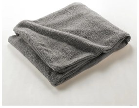 Szürke fleece takaró 125x150 cm Curly Wooly – douceur d'intérieur