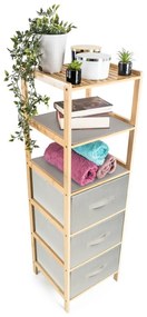 G21 Bambusz polc kosarakkal, 5 polc, bézs, 5 emelet