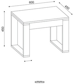 Kávésasztal ARDA 45x60 cm