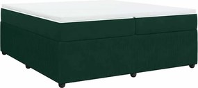 vidaXL sötétzöld bársony rugós ágy matraccal 200x200 cm