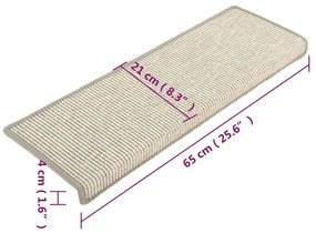 15 db ezüst színű, téglalap alakú szélű lépcsőszőnyeg 65 x 21 x 4 cm