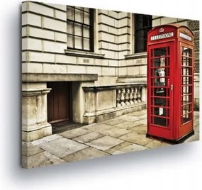 Vászonkép 100x75 London telefonfülke piros Anglia építészet város