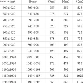 Mexen LIMA zuhany összecsukható ajtó zuhanykabinhoz 100 cm, 856-100-000-01-00
