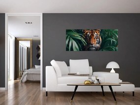 Kép - Egy tigris portréja a dzsungelben (120x50 cm)